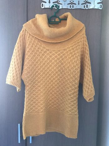 Pull col roulé et manches courtes