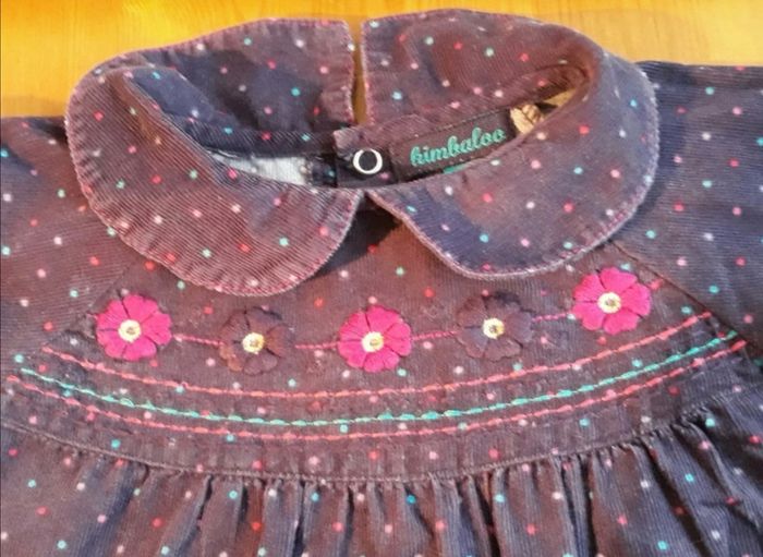 Blouse en velours violette à pois Kimbaloo 36 mois - photo numéro 2
