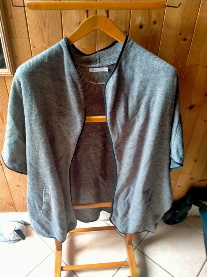 Gilet gris chiné Club by Gémo Taille S/M - photo numéro 2