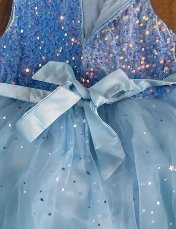 Robe de fête à paillettes bleu - photo numéro 3