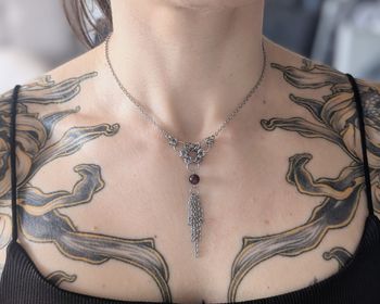 Collier sanguine - Acier inoxydable et grenat 