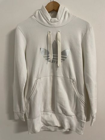 Sweat long Adidas crème poche kangourou
