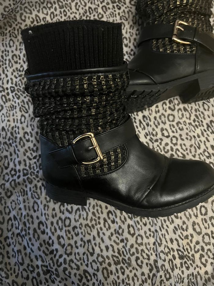 Bottines noires et argentés - photo numéro 3