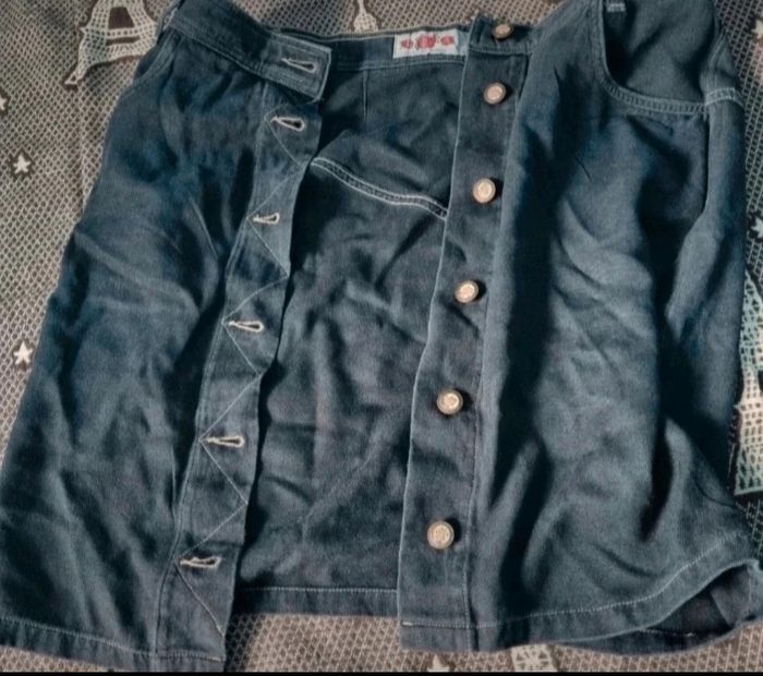 Jupe style jeans vintage 42 en soie - photo numéro 7