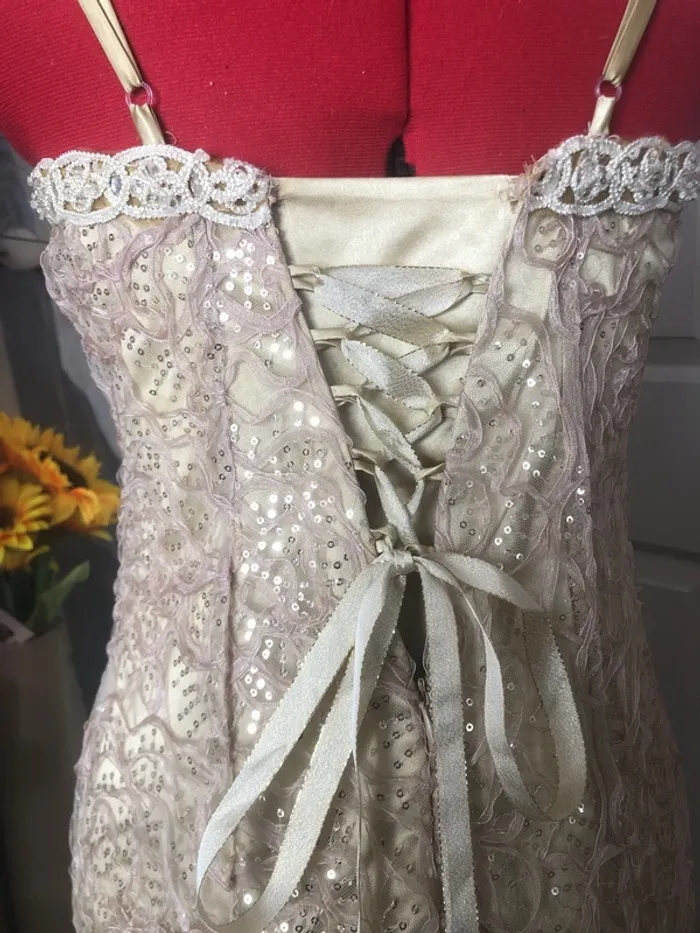 Robe de soirée couleur champagne crème T40 femme 👗 - photo numéro 10