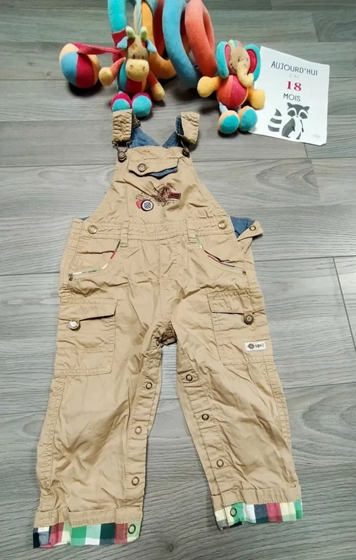 Salopette beige garçon 18 mois Sergent Major