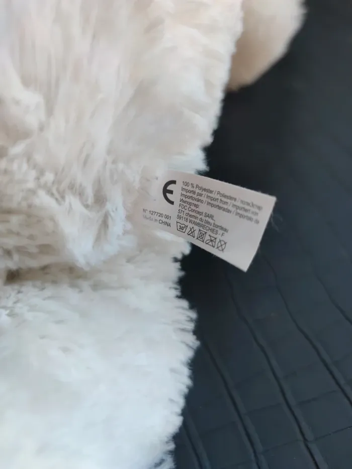 Grosse peluche ours blanc 45 cm - photo numéro 6