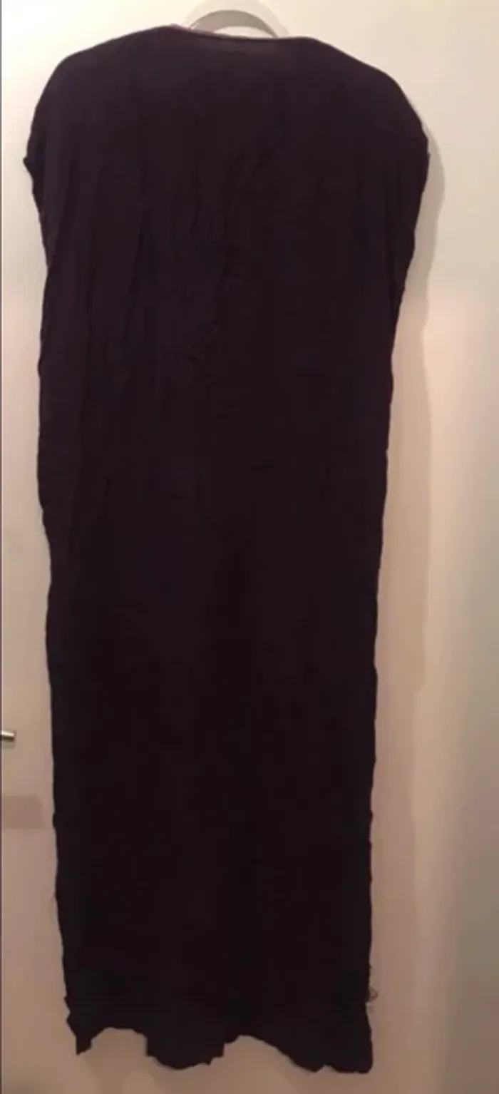 Robe été longue orientale manches courtes violet dorée taille XL - photo numéro 2