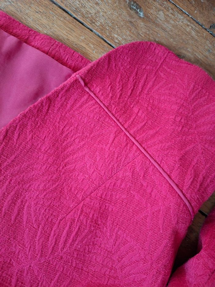 Veste blazer la redoute jacquart rose fuchsia t 36 excellent état - photo numéro 2