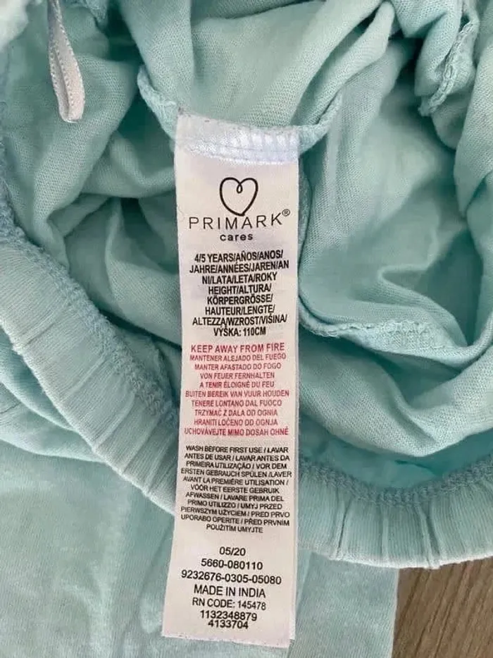Bas de pyjama primark 4/5 ans turquoise fille - photo numéro 3