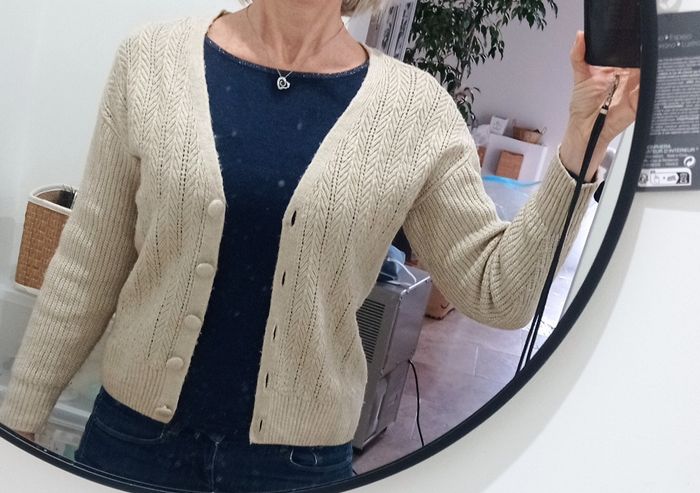 Gilet ecru en laine - photo numéro 5