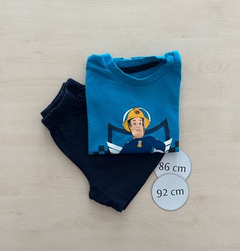 Pyjama short / ensemble sam le pompier 12-24 mois 86-92 cm