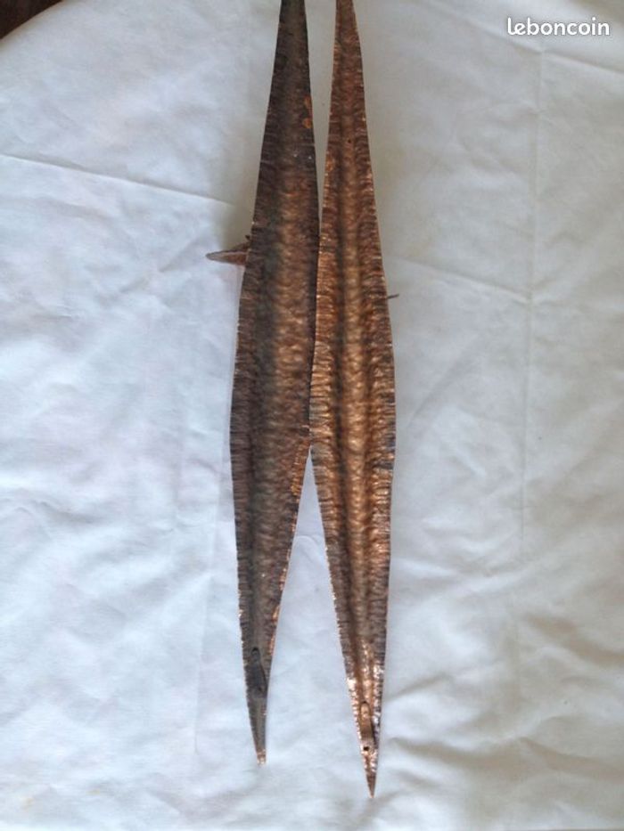 Ancienne paires applique cuivre martelé - photo numéro 3