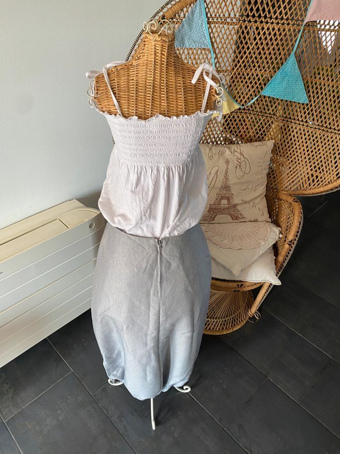 Jupe longue La City gris bleu clair taille 36 - photo numéro 4