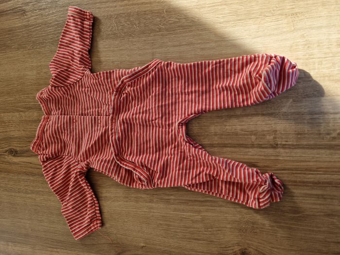 Pyjama en coton à rayures rouge et blanc - 3 mois - photo numéro 2