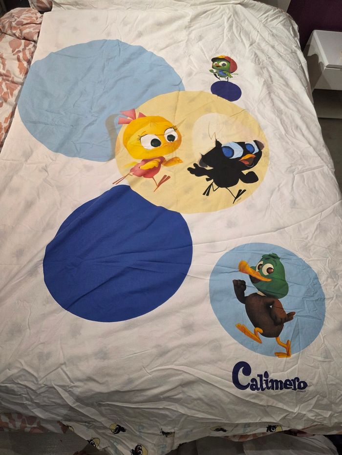 Housse de couette calimero 140x200 cm oreiller 65x65 cm