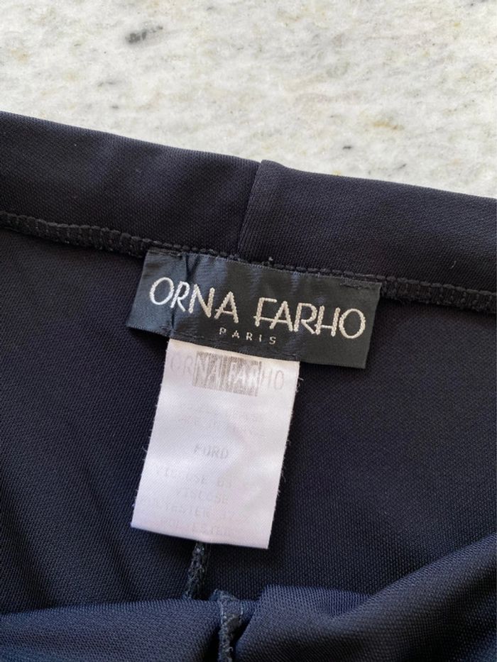 Pantalon noir fluide, évasée, fendu Orna Farho S - photo numéro 5