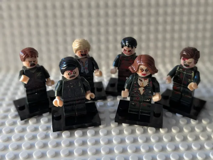Figurines Z Nation : Lot de 6 zombies militaires  , style lego - photo numéro 2