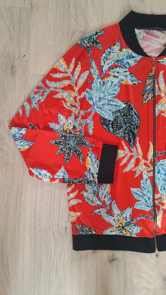 Sweat zippé rouge multicolore - photo numéro 5