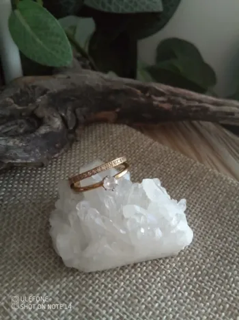 Bague double avec zircons blancs