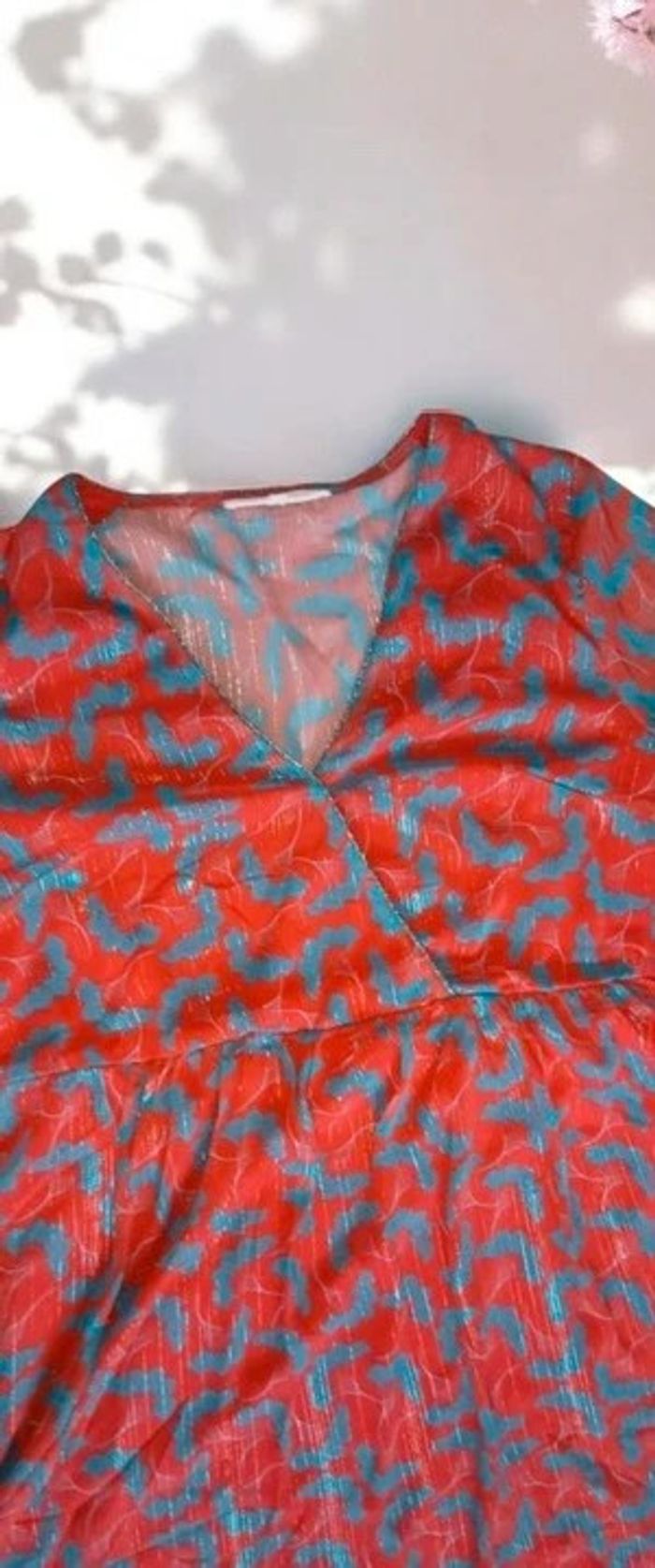 🎀Robe rouge à motif femme taille L neuve sans étiquette 🎀 - photo numéro 2