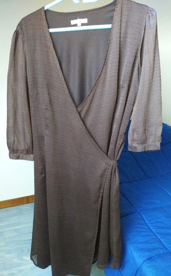 Robe portefeuille marron voile taille 42/44