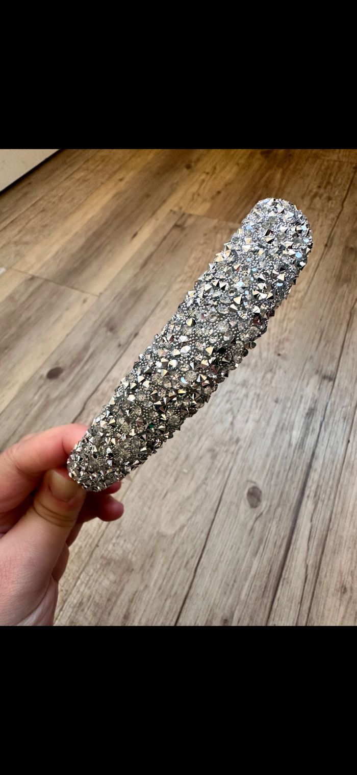 Serre tête large strass argenté enfant et adulte - photo numéro 2
