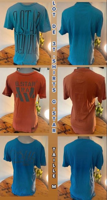 Lot de 3 T-shirts G.star – Taille M – Bon état
