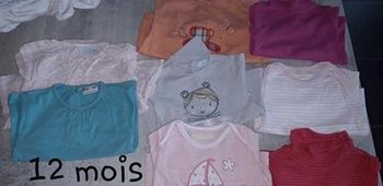 Lot vêtements fille 12 mois 1 an 19 pièces
