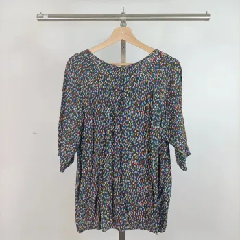 Blouse fluide multicolore à imprimé abstrait Promod manches 3/4 taille M/L A511