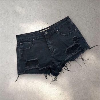 Short en jean noir taille 40