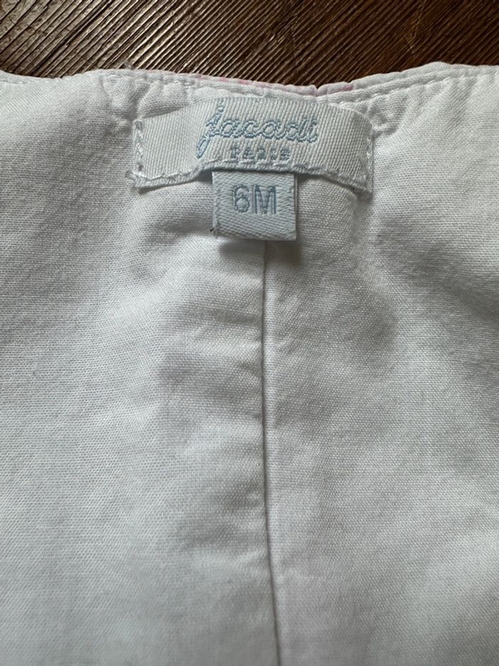 Ensemble Jacadi salopette chemisier paon rose 6 mois - photo numéro 5