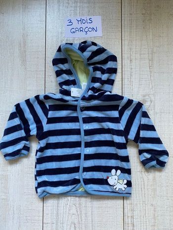 Veste à capuche à rayures