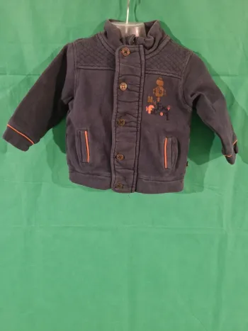 Manteau zippée à capuche bleu marine 18 mois (81 cm) Obaïbi