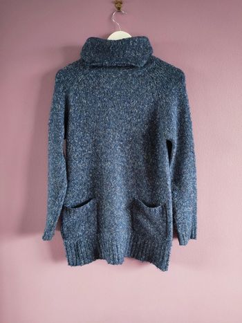 Pull col roulé bleu vintage