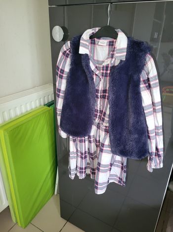Robe tao et gilet fourrure