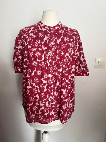 Blouse, chemisier fleuri rose fuchsia taille S