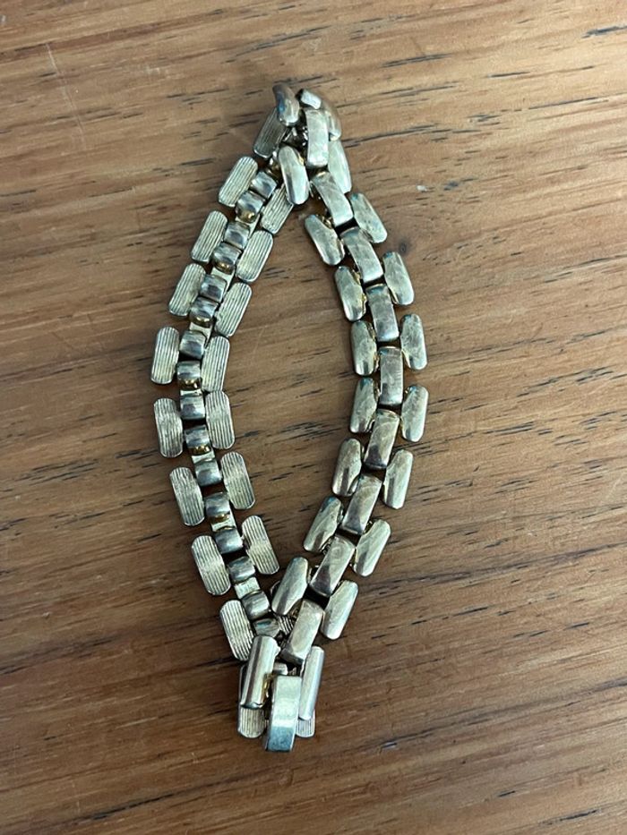 Bracelet maillons dorés vintage 18,5 cm - photo numéro 7