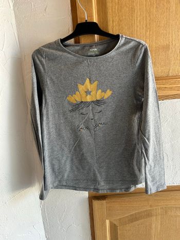 T-shirt manches longues gris Kiabi - taille 10 ans