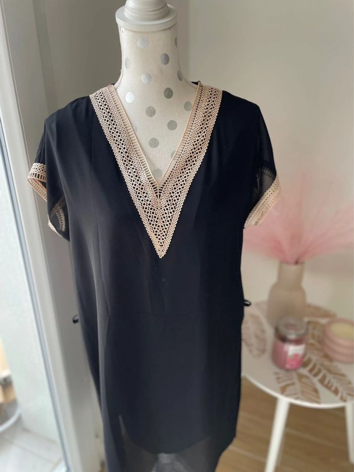 Robe Tunisie noir et beige dorée taille 36 - photo numéro 6