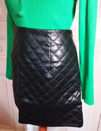 Jupe Trapèze Quadrille Light Effet Cuir TL