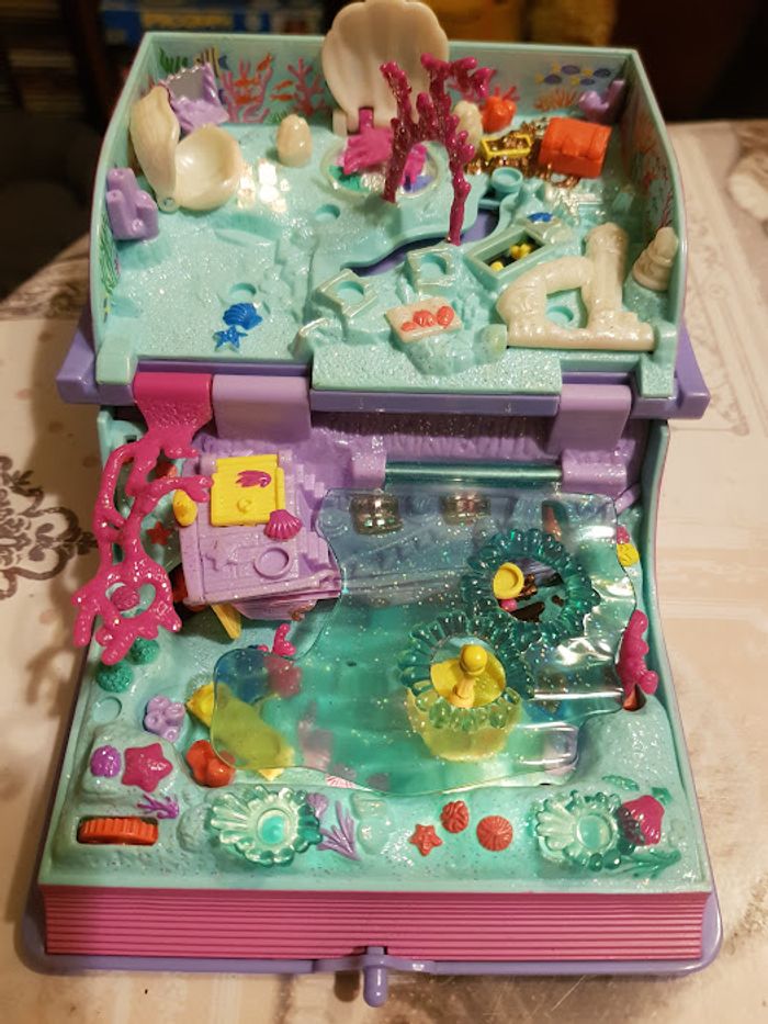 Magnifique polly pocket vintage 1995 Livre Sparkling mermaid aventure sirène 1996 parfum rose - photo numéro 6