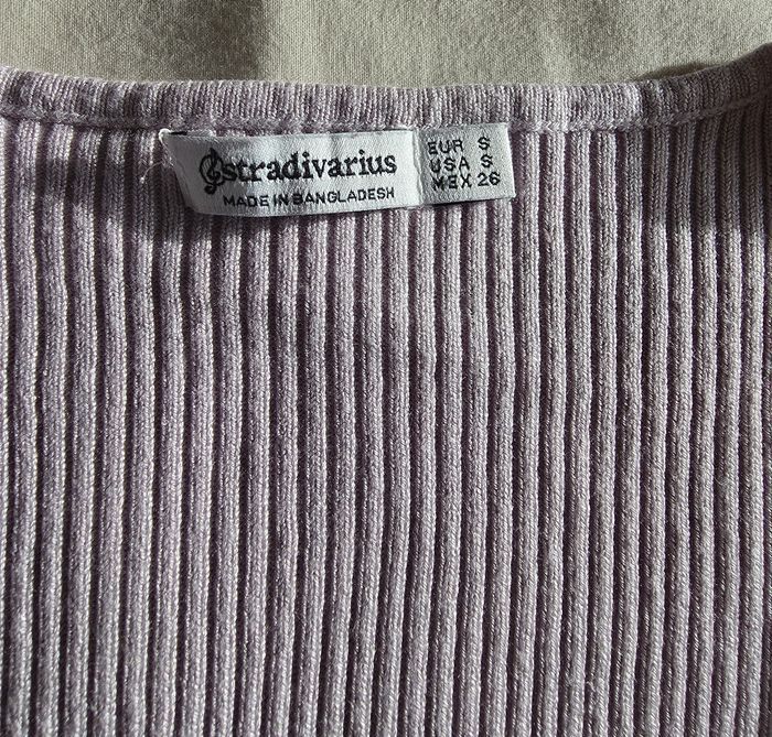 Stradivarius Gilet Maille Côtelée Lilas Très Bon État S - photo numéro 4