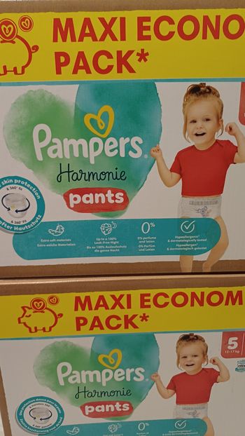 2 carton de couche pampers harmonie pant taille 5
