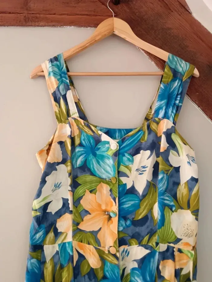 Robe débardeur jupon fleurie - photo numéro 2