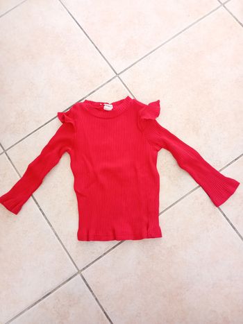 Manche longue rouge 12/18 mois