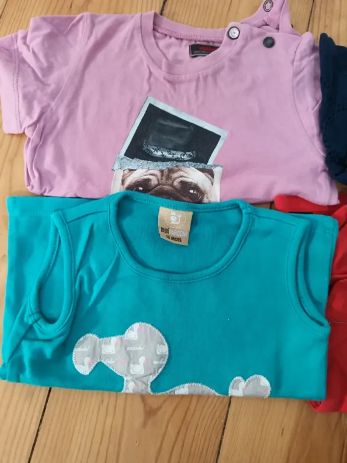 Lot 4 tee shirt 12 mois fille - photo numéro 2