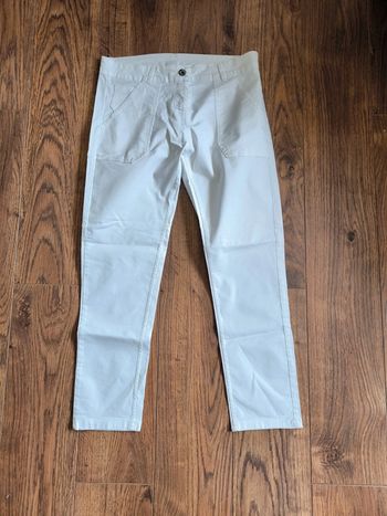 Pantalon blanc femme slim 3/4 blanc taille 40