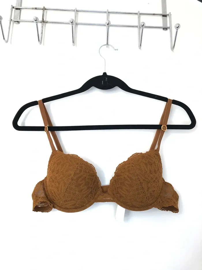 Soutien-gorge ocre fin et dentelle 90B Princesse TamTam