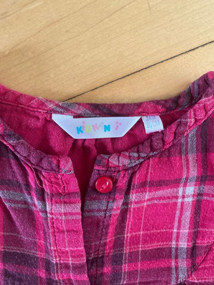Blouse / tunique à carreaux - 24 mois - photo numéro 2
